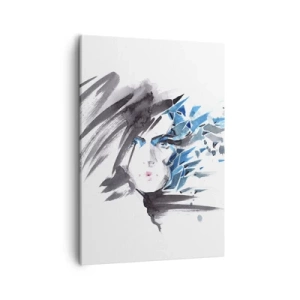 Quadro em tela - Retrato sensual em cinza e azul - 50x70 cm