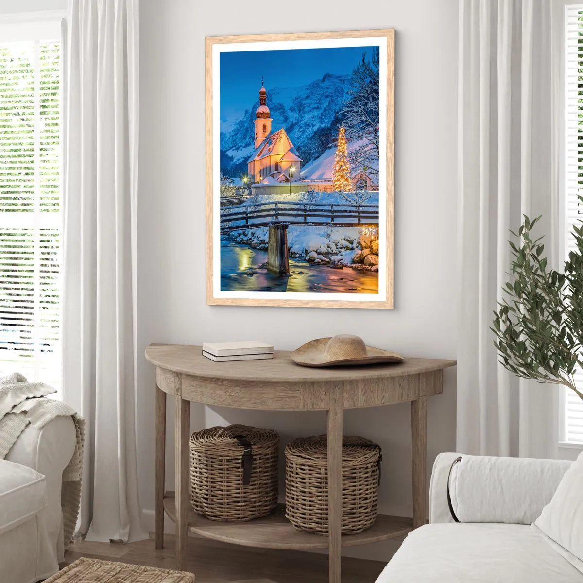 Pôster com moldura de carvalho claro - O Espírito do Natal - 50x70 cm