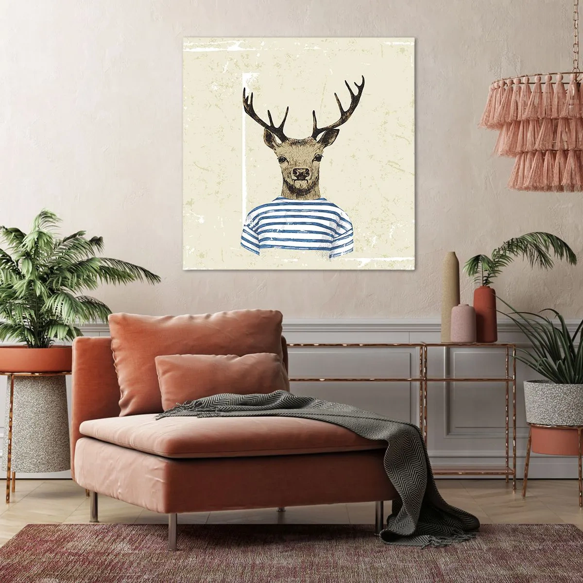 Quadro em tela - Porque eu gosto de camisas listradas! - 30x30 cm