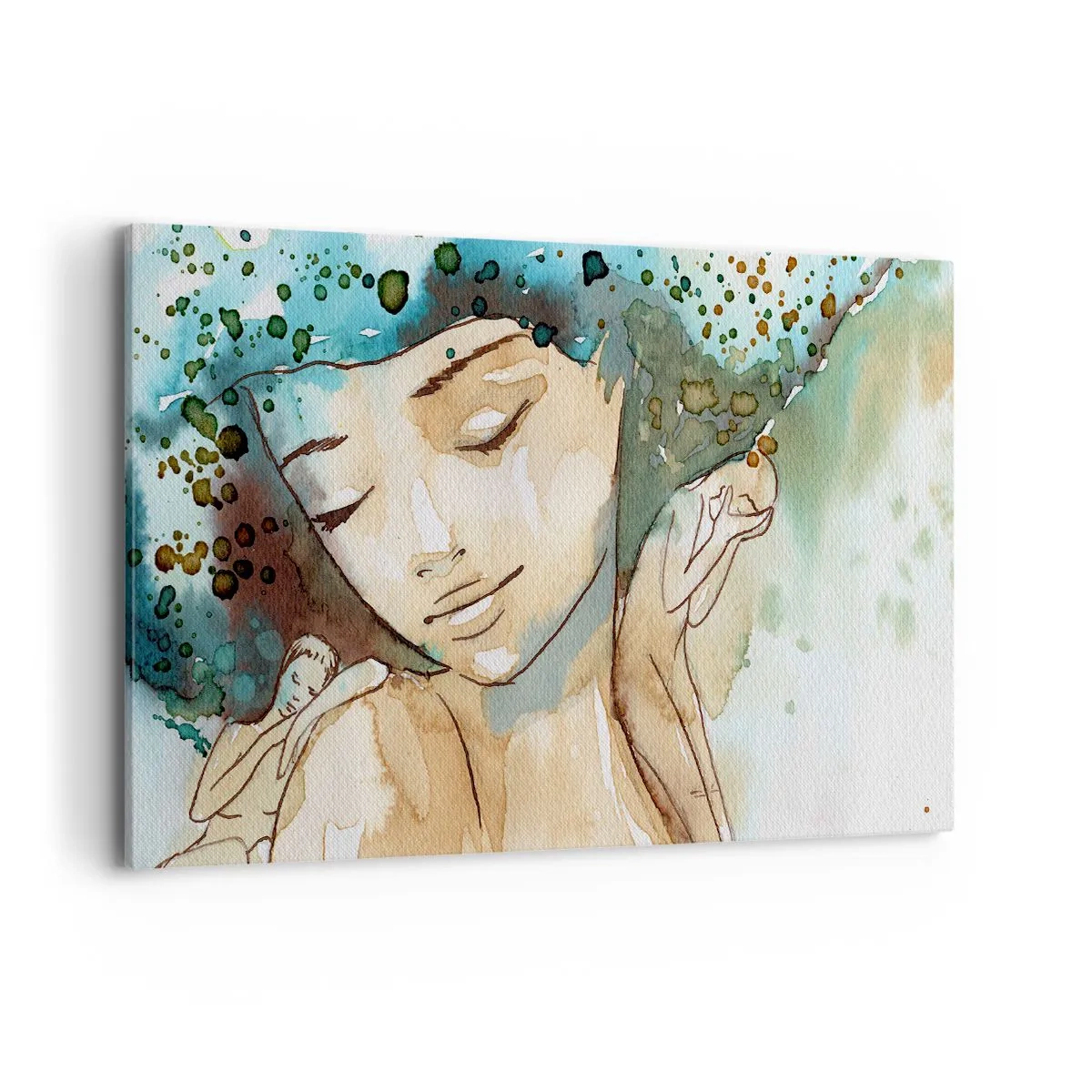 Quadro em tela - Dama em azul - 120x80 cm