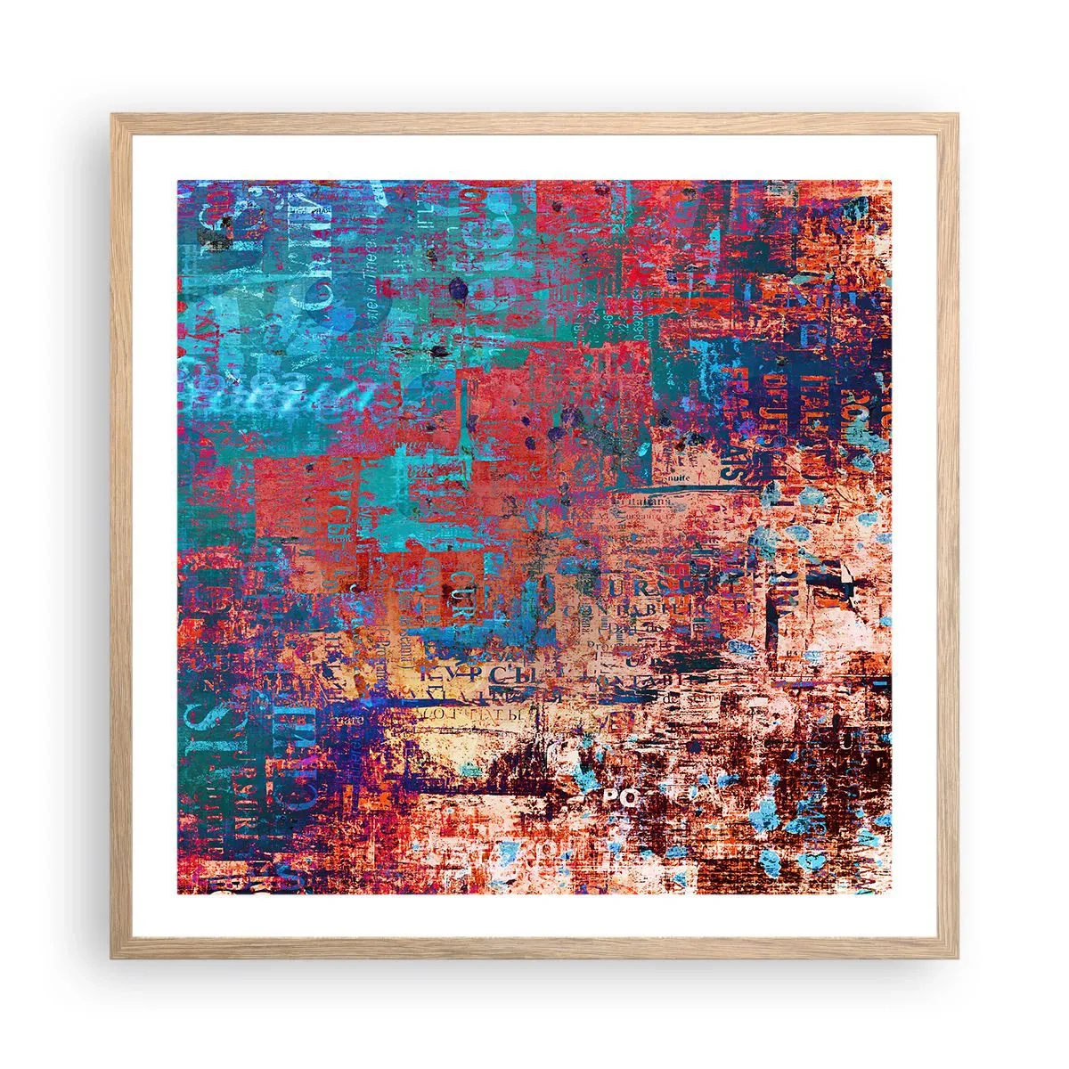 Pôster com moldura de carvalho claro - Memória e esquecimento - 60x60 cm