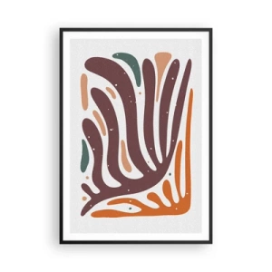 Pôster com moldura preta - Composição orgánica radiante - 70x100 cm