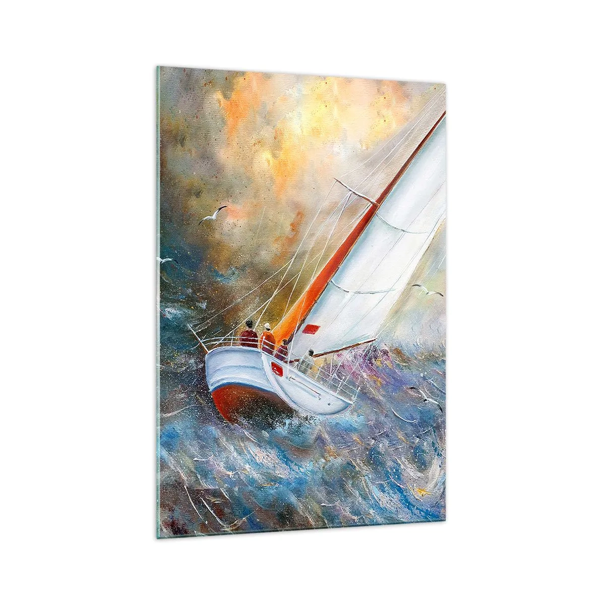 Quadro em vidro - Correr sobre as ondas - 70x100 cm
