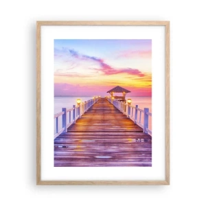 Pôster com moldura de carvalho claro - O silêncio lilás-dourado da noite - 40x50 cm