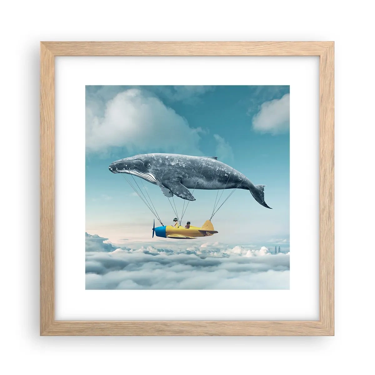 Pôster com moldura de carvalho claro - Por que não? - 30x30 cm