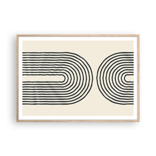 Pôster com moldura de carvalho claro - Em um momento... - 100x70 cm