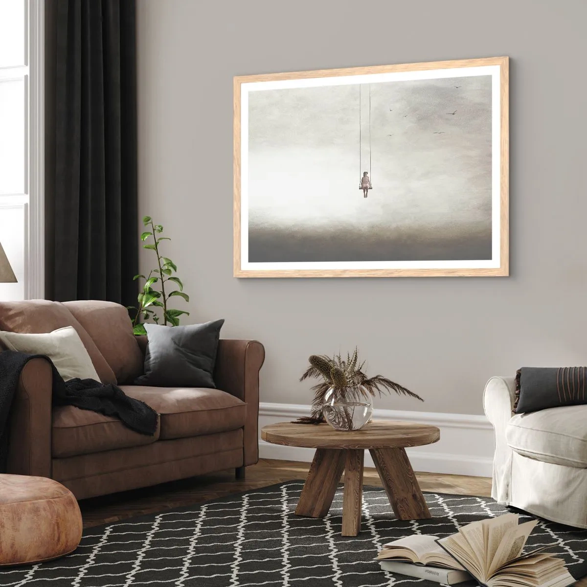 Pôster com moldura de carvalho claro - A criança em nós - 70x50 cm