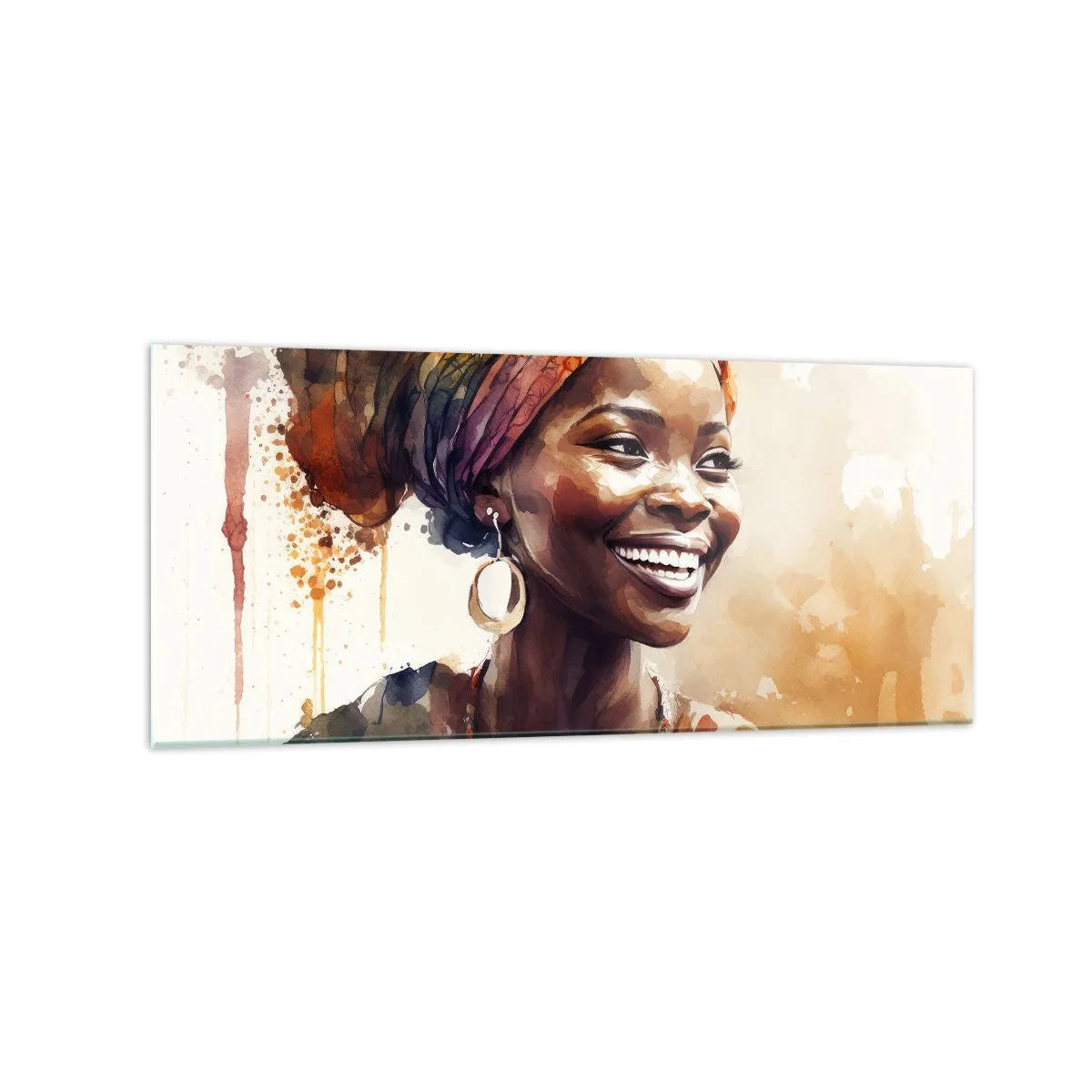 Quadro em vidro - Rainha africana - 120x50 cm