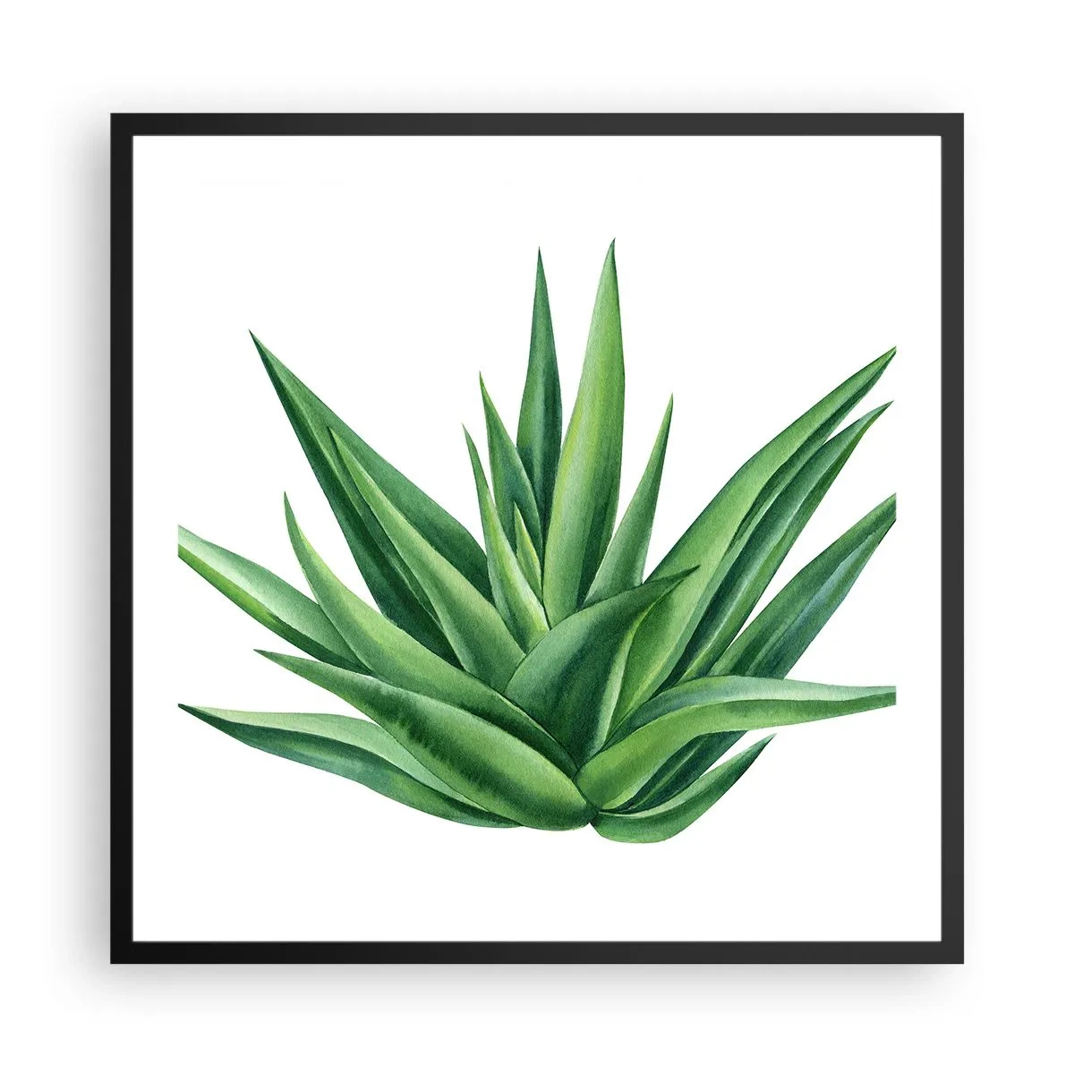 Pôster com moldura preta - Verde – força – vida - 60x60 cm