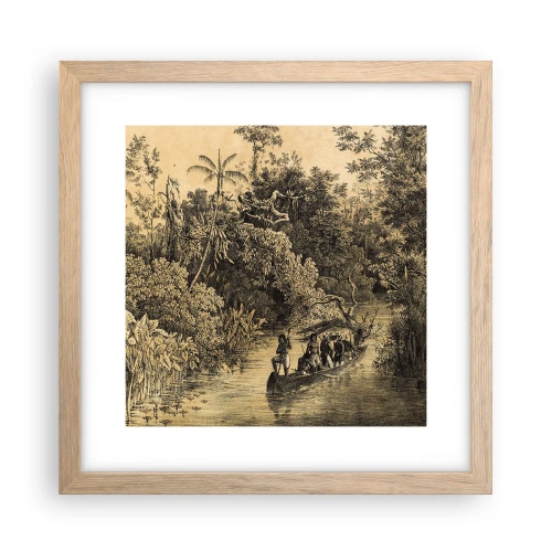 Pôster com moldura de carvalho claro - Viagem à fonte - 30x30 cm