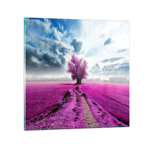 Quadro em vidro - Charmosa charneca - 70x70 cm