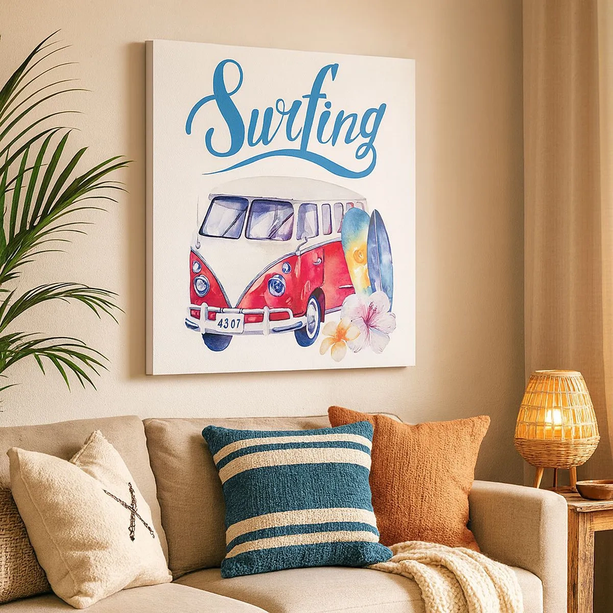 Quadro em tela - Pepino - um clássico para um surfista - 30x30 cm