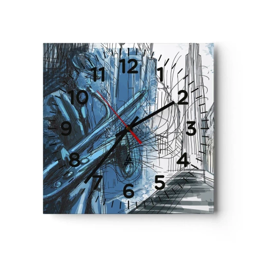 Relógio de parede - Relógio em vidro - Rapsódia Urbana - 40x40 cm