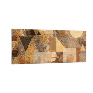 Quadro em vidro - Estudo Cubista em Bronze - 100x40 cm