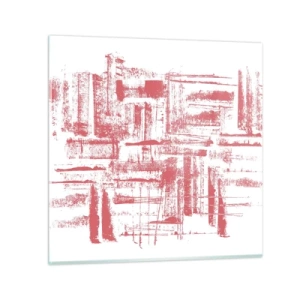 Quadro em vidro - Cidade Vermelha - 40x40 cm