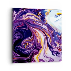 Quadro em tela - Onde o espaço se dobra em roxo - 30x30 cm