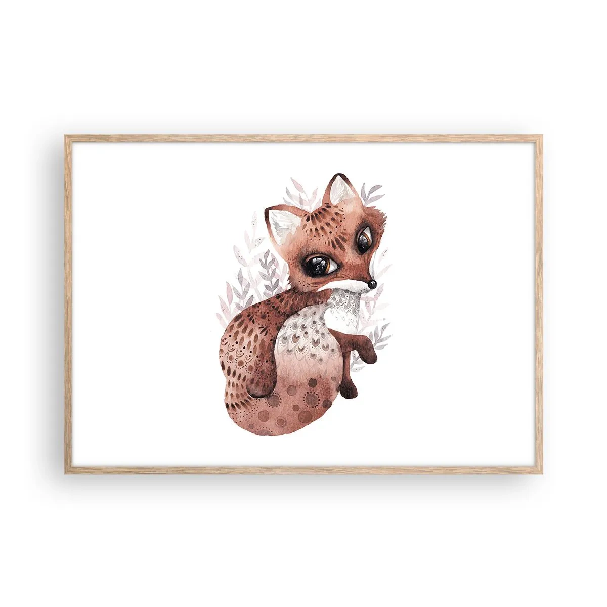 Pôster com moldura de carvalho claro - Como não amar - 100x70 cm