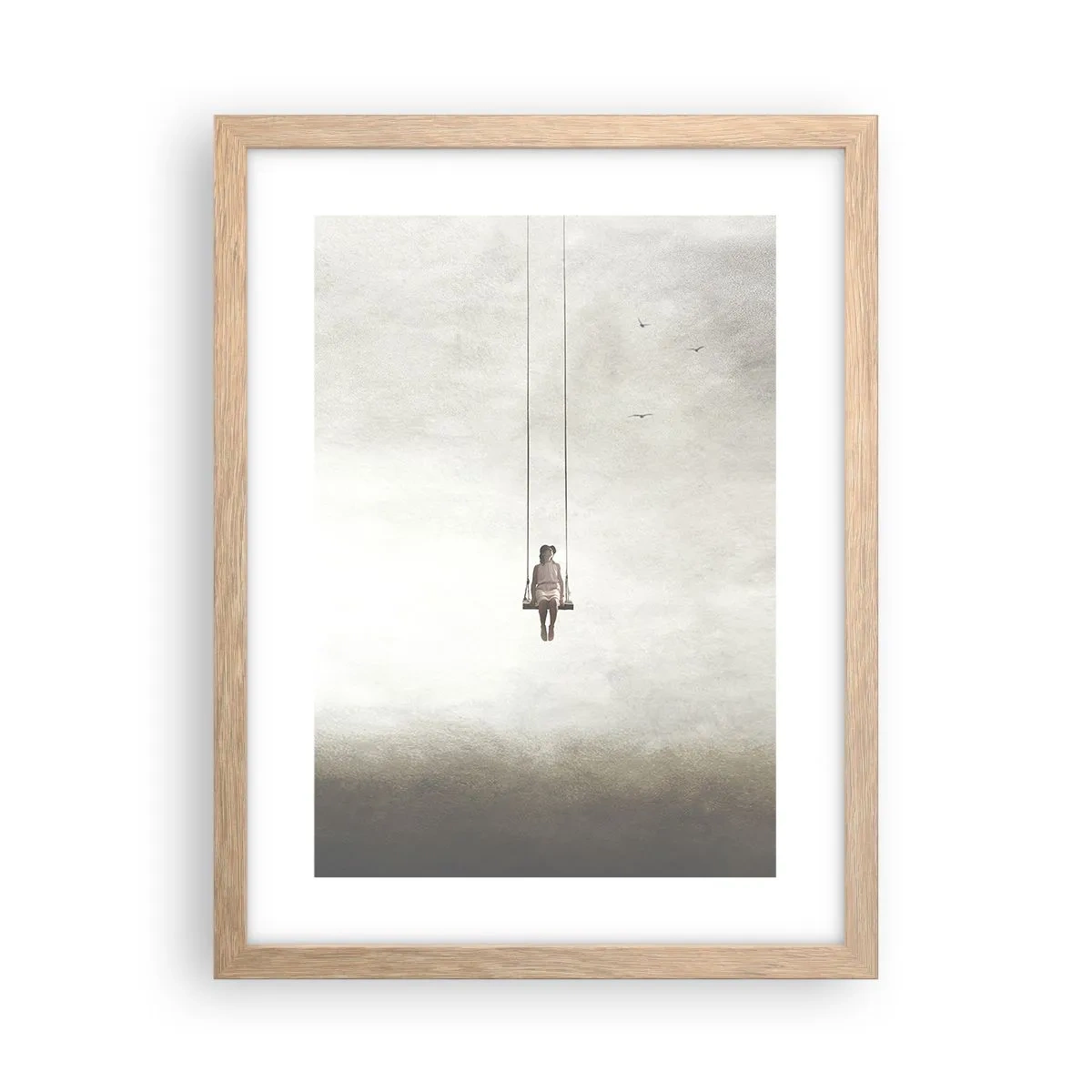 Pôster com moldura de carvalho claro - A criança em nós - 30x40 cm