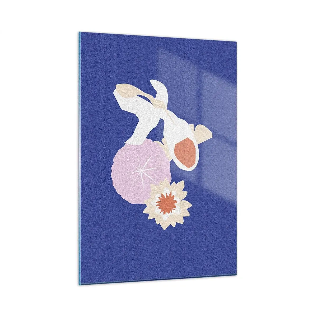 Quadro em vidro - Composição de flores e botões - 50x70 cm