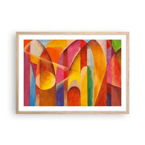 Pôster com moldura de carvalho claro - Catedral do Sol - 70x50 cm