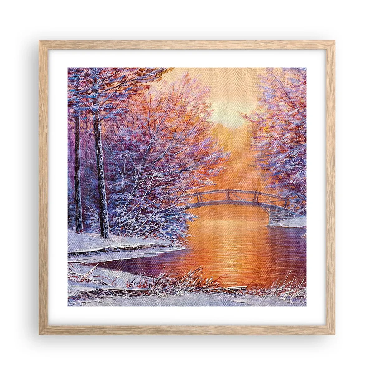 Pôster com moldura de carvalho claro - Vamos nos encontrar aqui - 50x50 cm