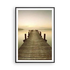 Pôster com moldura preta - Antes do amanhecer, nascer do sol, luz - 70x100 cm