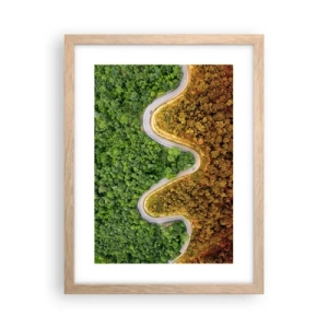 Pôster com moldura de carvalho claro - Fronteiras e descobertas - 30x40 cm