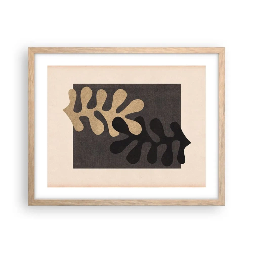 Pôster com moldura de carvalho claro - Ausência e complemento - 50x40 cm