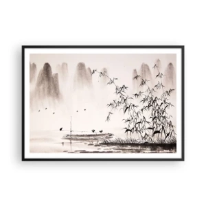 Pôster com moldura preta - O silêncio dos campos de arroz - 100x70 cm