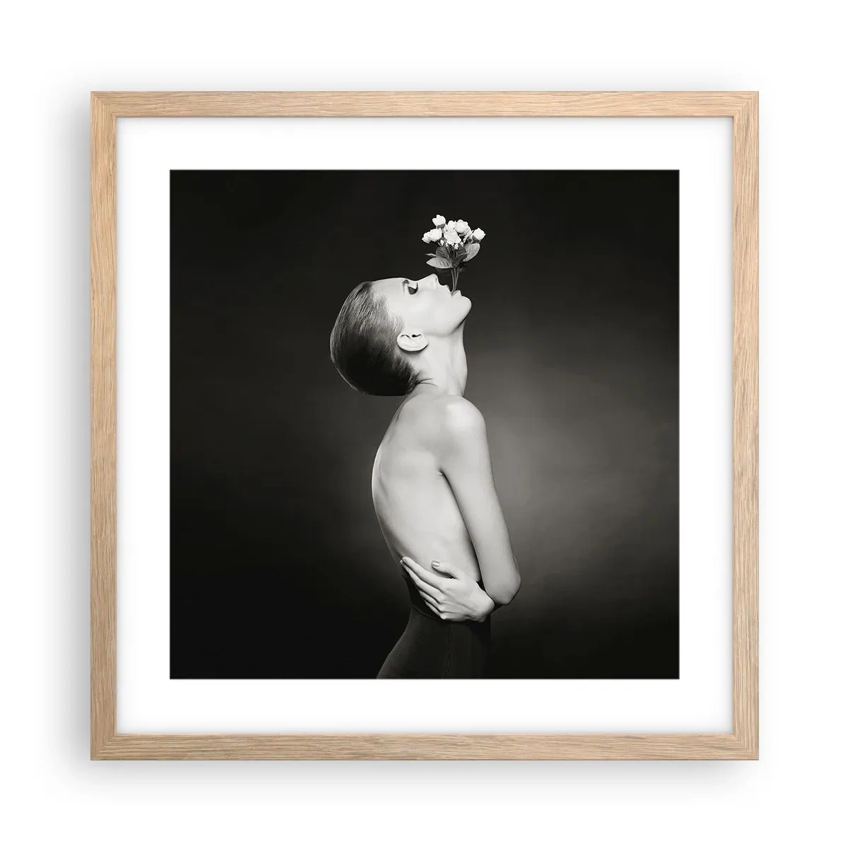 Pôster com moldura de carvalho claro - Elegância excêntrica - 40x40 cm