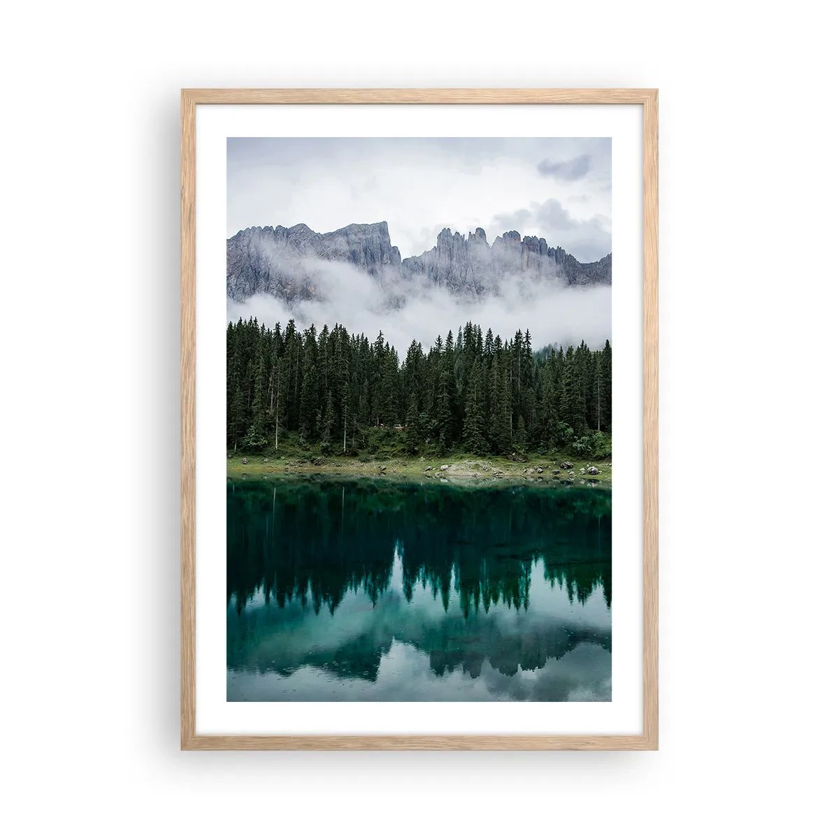 Pôster com moldura de carvalho claro - Calma, silêncio, não vamos acordar a água... - 50x70 cm