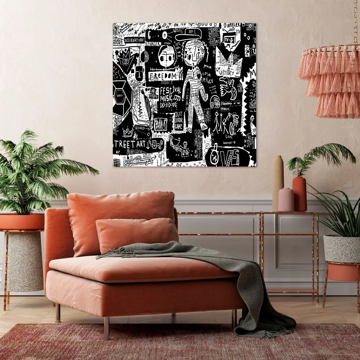 Quadro em tela - O direito e a alegria da juventude espiritual - 50x50 cm