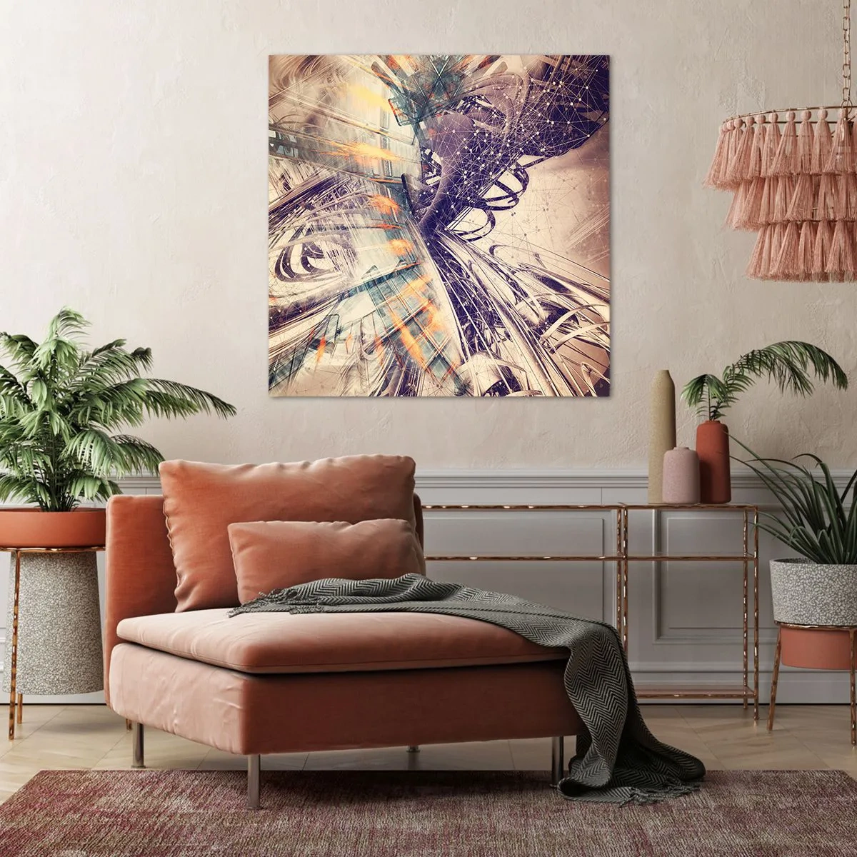 Quadro em tela - Com muita pressa - 60x60 cm