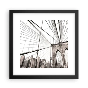 Pôster com moldura preta - Catedral de Nova York - 30x30 cm