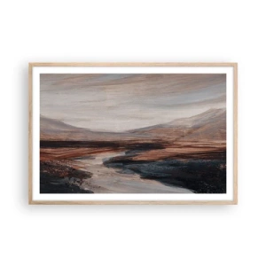 Pôster com moldura de carvalho claro - Um vale tranquilo - 91x61 cm