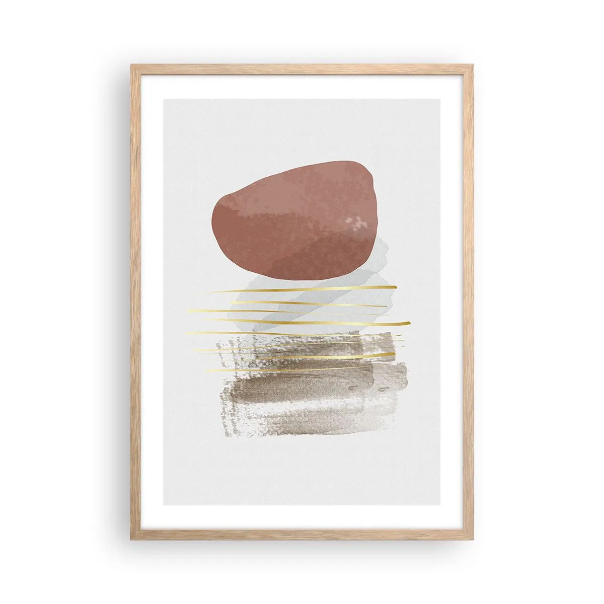 Pôster com moldura de carvalho claro - Colunata abstrata - 50x70 cm