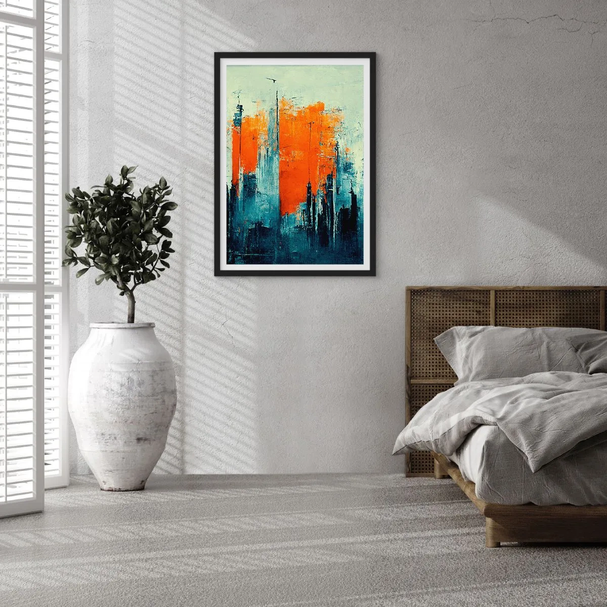Pôster com moldura preta - Paisagem moderna - 61x91 cm
