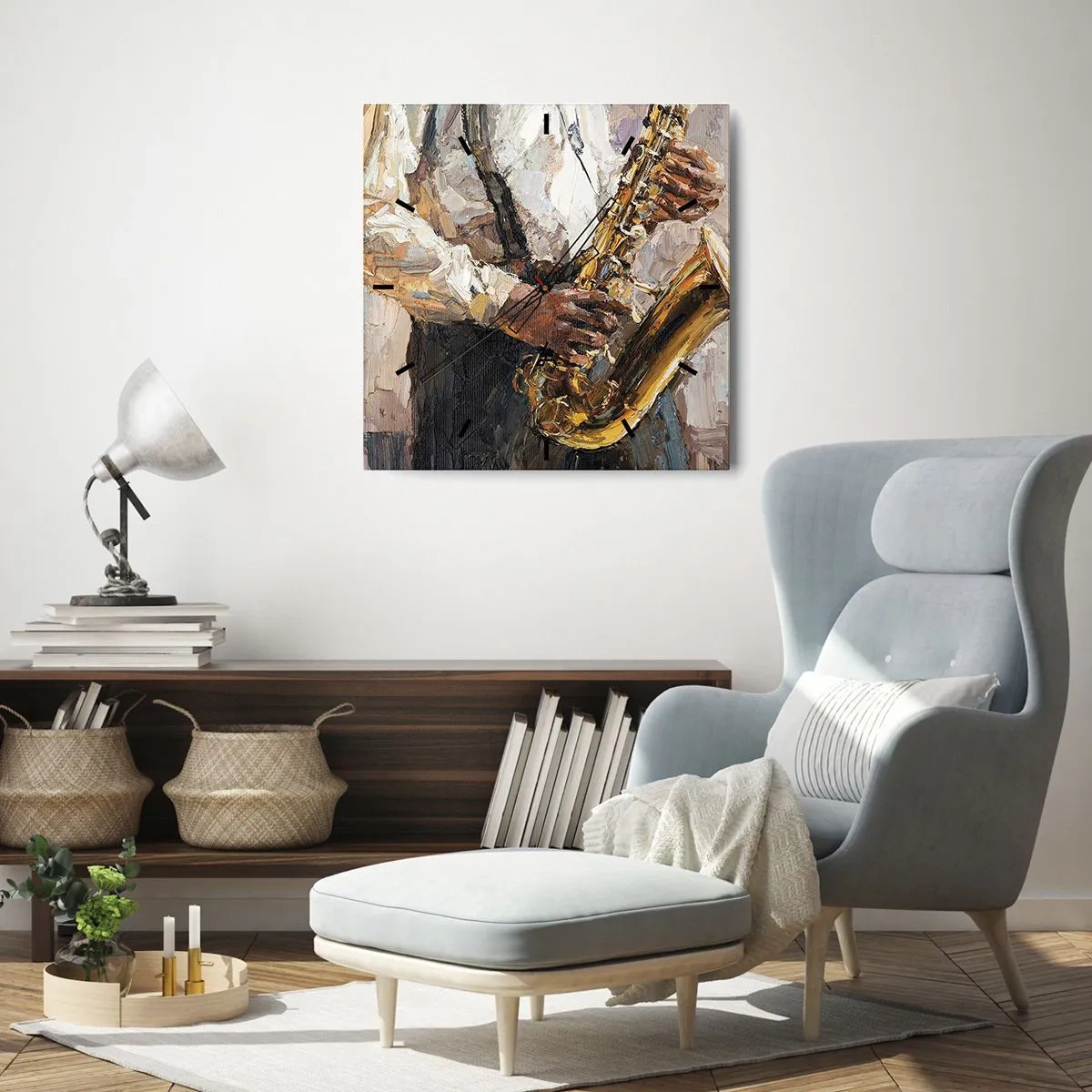 Relógio de parede - Relógio em vidro - Hora do solo - 30x30 cm