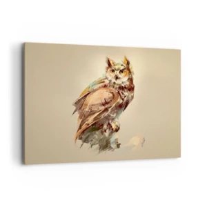 Quadro em tela - A coruja mais inteligente - a floresta confirma - 100x70 cm