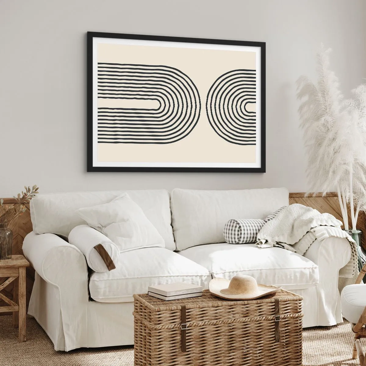 Pôster com moldura preta - Em um momento... - 70x50 cm