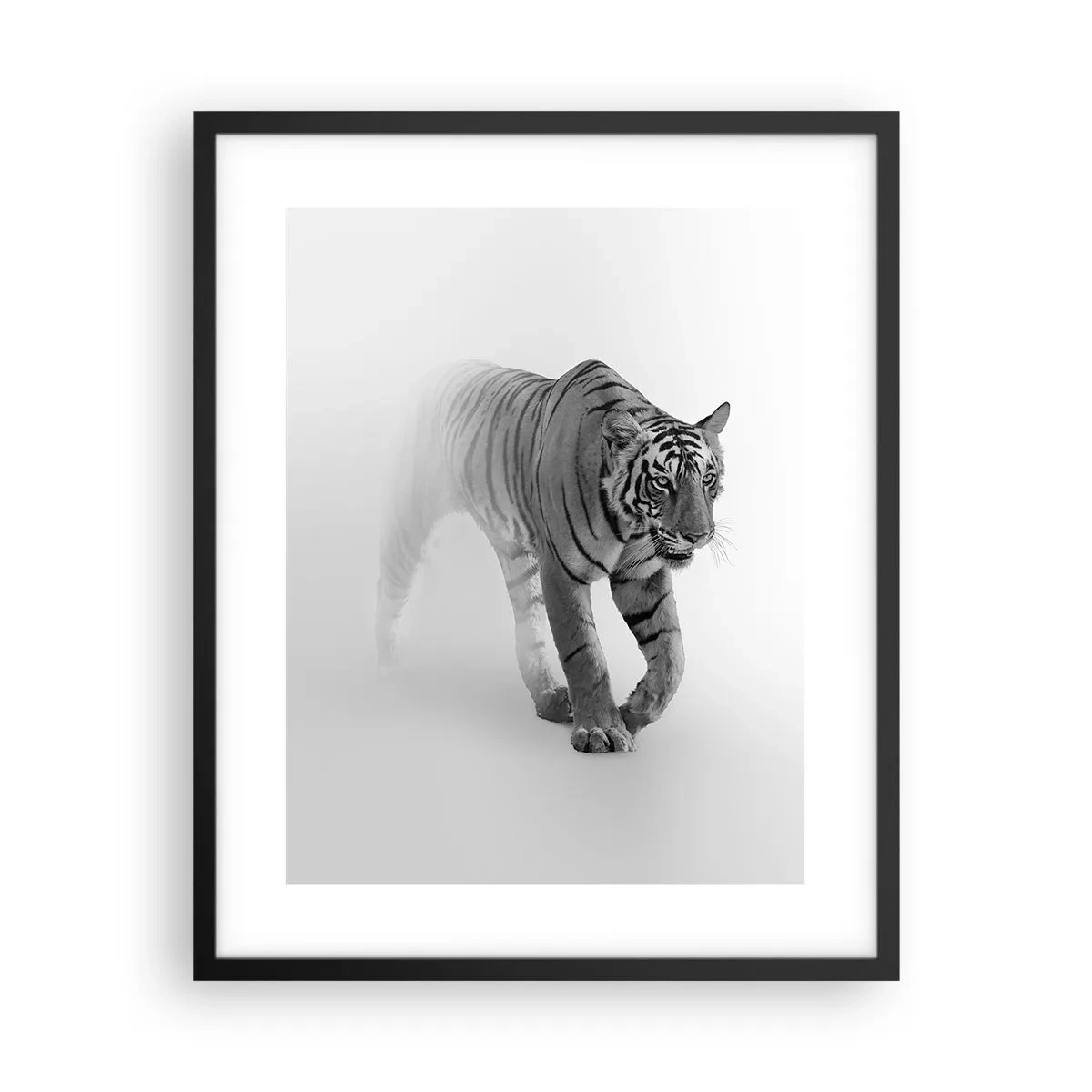 Pôster com moldura preta - À espreita na névoa - 40x50 cm