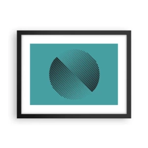 Pôster com moldura preta - Círculo – uma variação geométrica - 40x30 cm