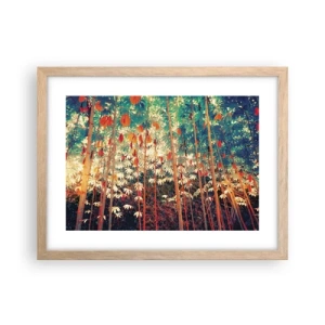 Pôster com moldura de carvalho claro - A vida secreta das folhas - 40x30 cm