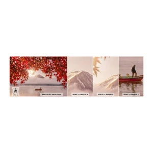 Amostra de papel de parede autocolante Deluxe Sticker - No clima japonês - Paisagem, Lago, Japão - 100x30 cm