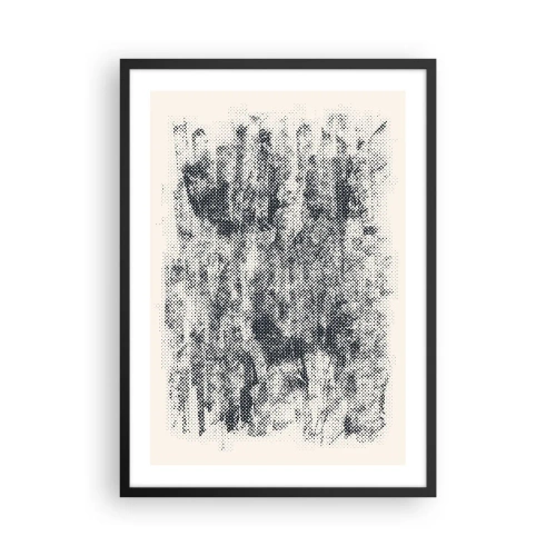 Pôster com moldura preta - Motivo gráfico de floresta retrô - 50x70cm - Composição nebulosa - Decoração de parede moderna para a sala de estar e quarto ARTTOR