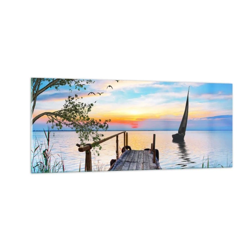 Quadro em vidro - Boa noite - 100x40 cm