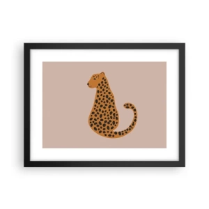 Pôster com moldura preta - A estampa de leopardo está na moda - 40x30 cm