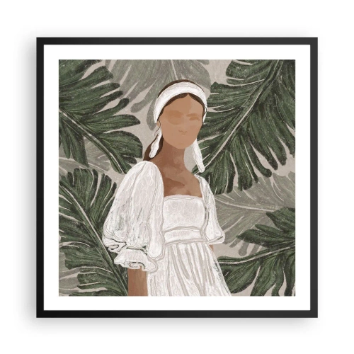 Pôster com moldura preta - Retrato exótico - 60x60 cm