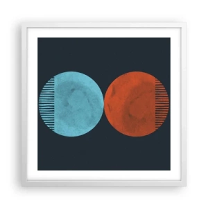 Pôster em moldura branca - Apenas geometria? - 50x50 cm