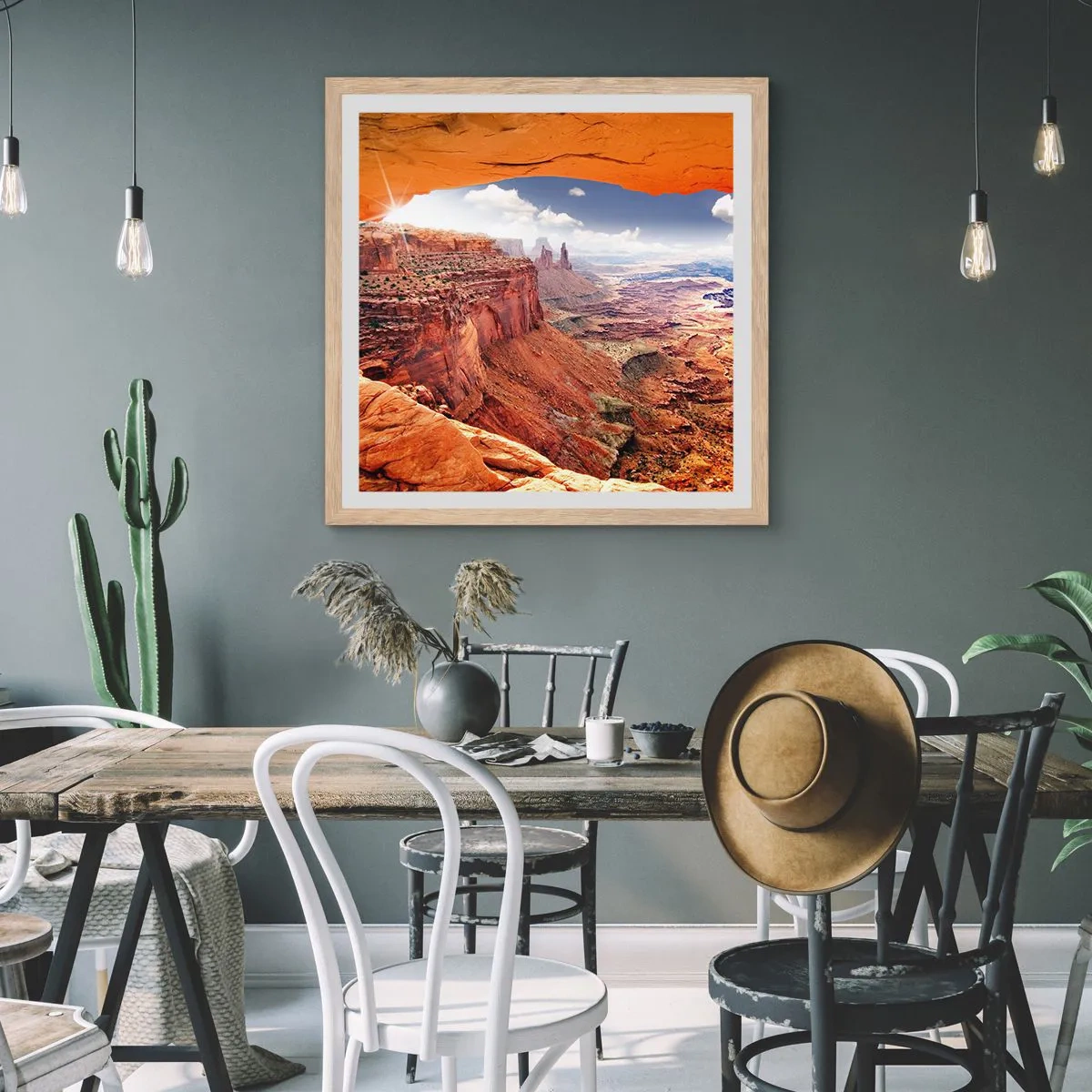 Pôster com moldura de carvalho claro - Esculpido pela própria natureza - 60x60 cm